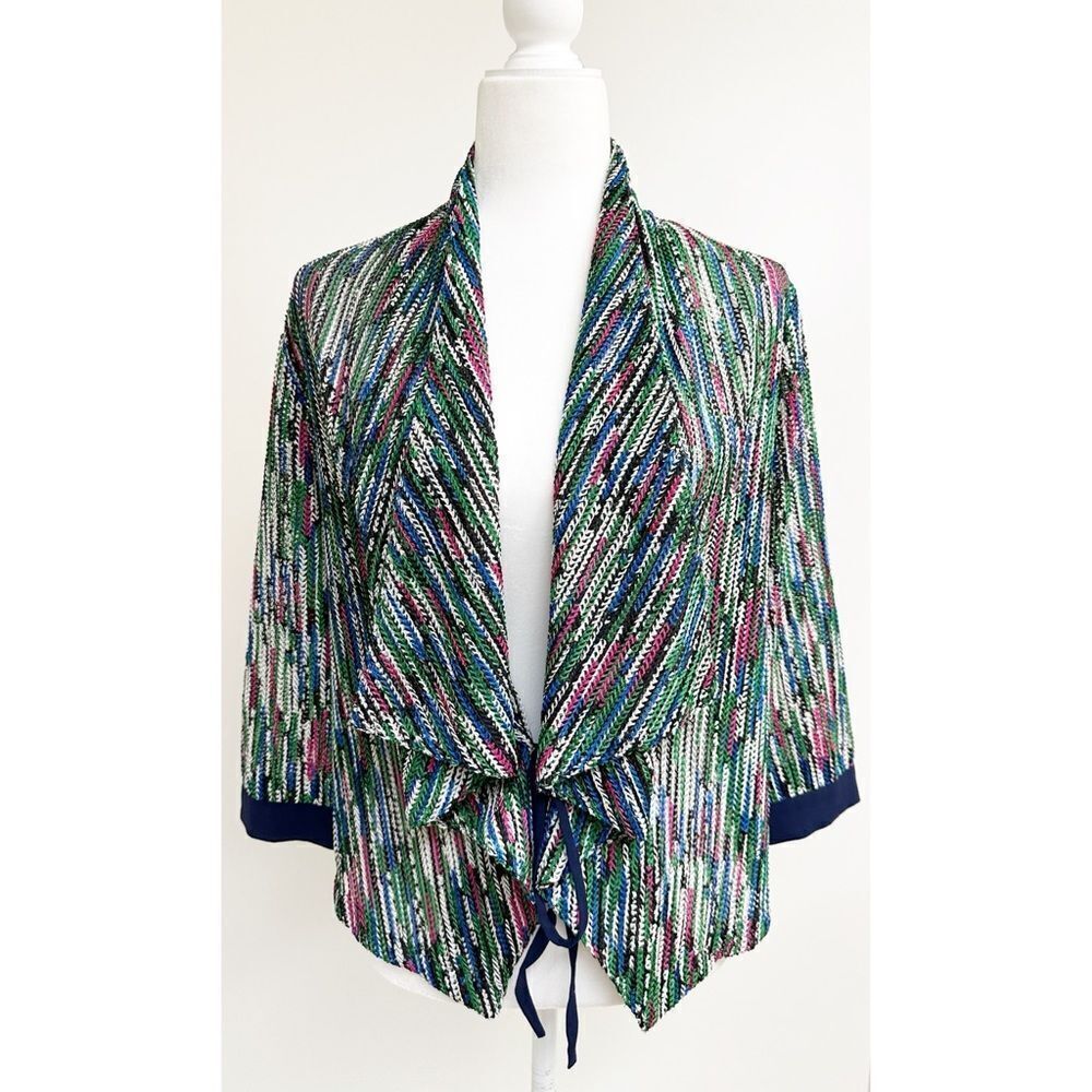 Alberto Makali Cardigan Multicolor Draped Size Large
